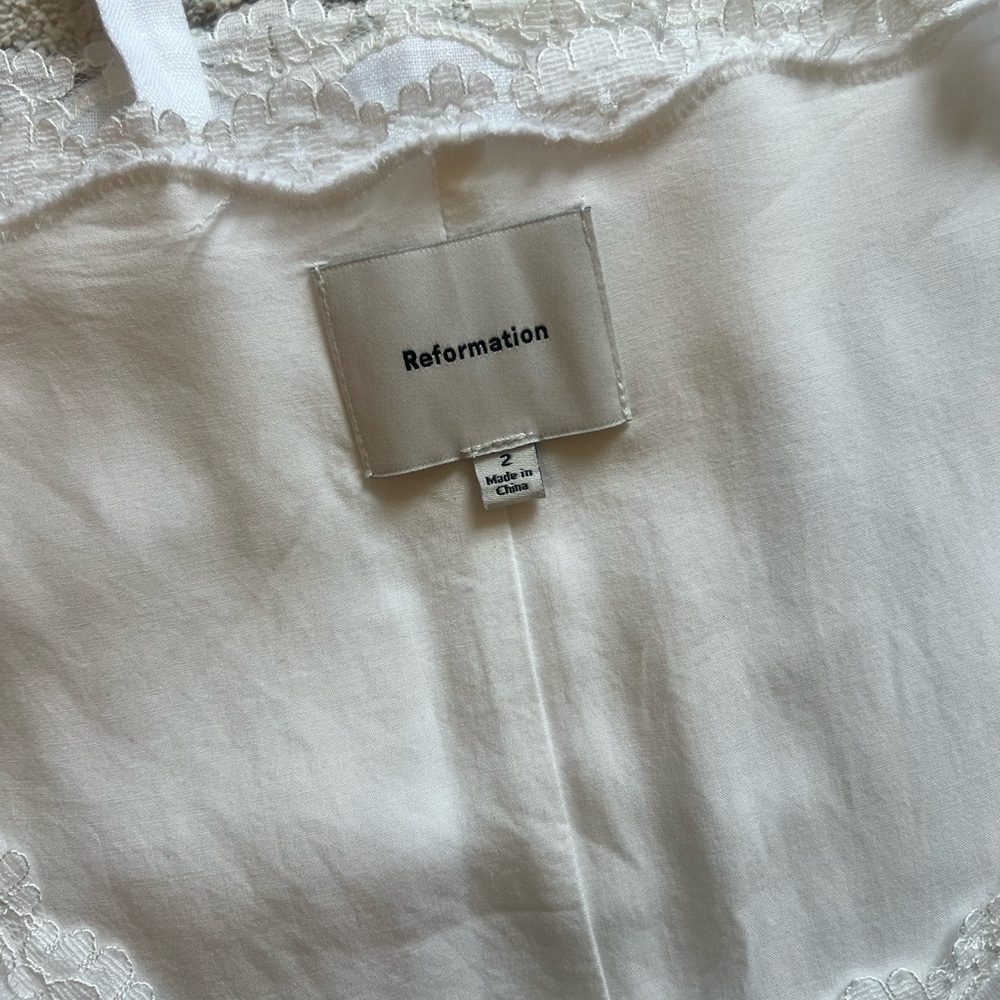 Reformation Anabella Linen Dress — White Size 2 - Picture 10 of 10